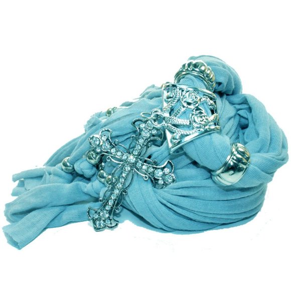 Cross Pendant Necklace Scarf for Women - Picture 4 of 6